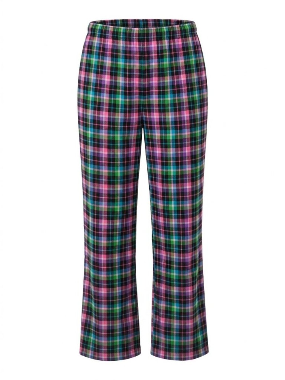 NWT Roudelain Flannel Pajama Pants Sz XXL Librarian Plaid Black Green Pink Soft